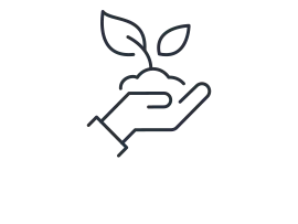 Icon hand with plant
